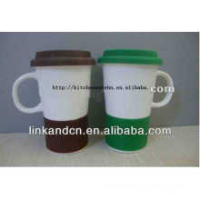 hot sale!!! 280ml lovely milk ceramic travel mug